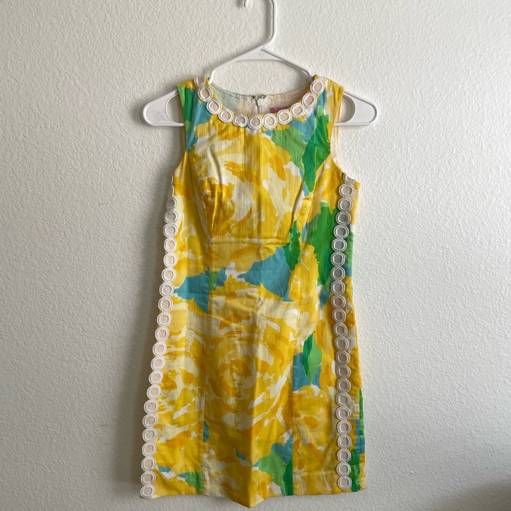 Lilly Pulitzer First Impressions Sunglow Mila Shift Dress 00 EUC